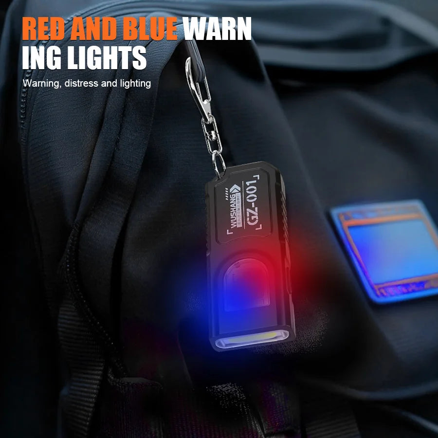 Multifunctional Keychain Flashlight USB Rechargeable Mini COB Work Zpaxo