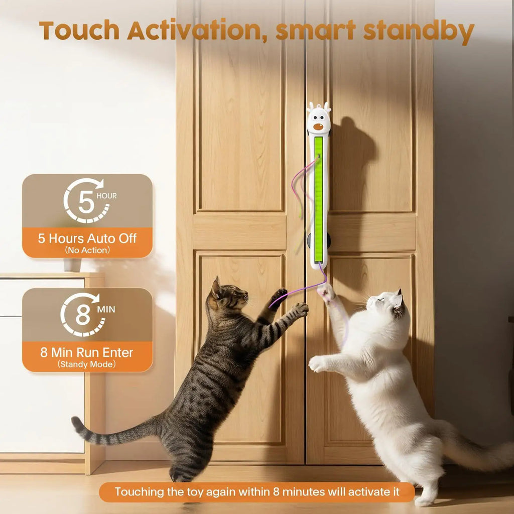 Automatic Cat Toy Wall Mounted Interactive Flying Rope Rechargeable