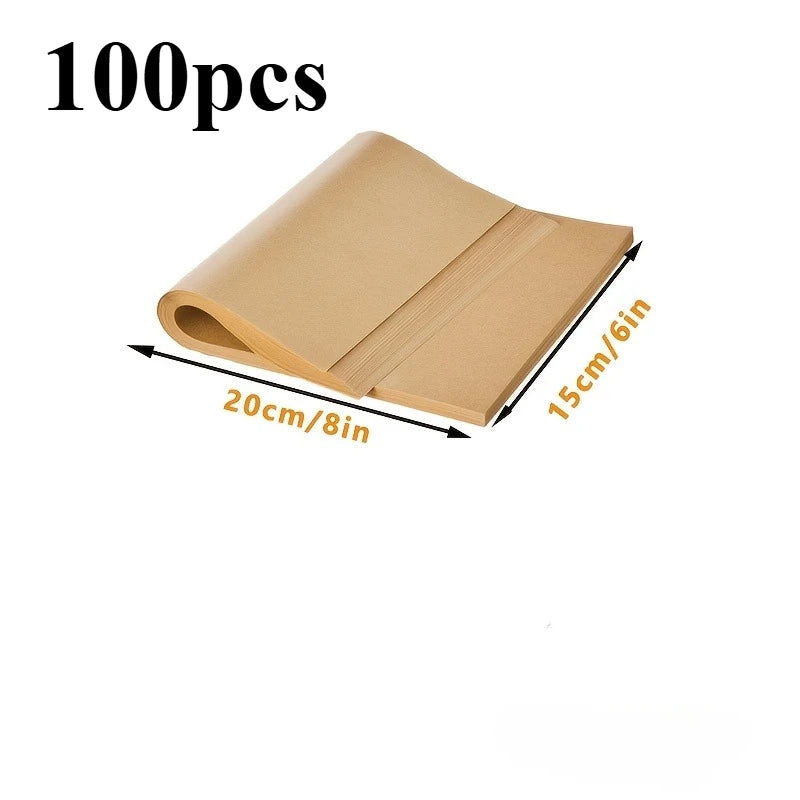 50 Pre-cut Parchment Paper Sheets 3 Multi-size Non-stick Baking