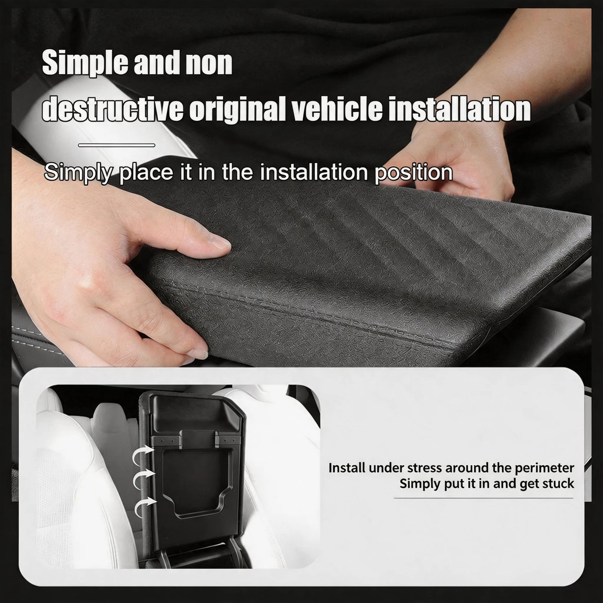 Tesla Model 3 Highland TPE Armrest Cover – Non-Slip 2024–2026
