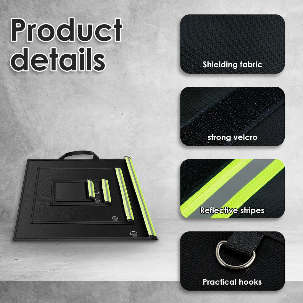 4Pcs Signal Blocker Faraday Bag RFID Faraday Pouch with Reflective Strip Anti-Tracking Signal Blocker Faraday Bag for Keys Phone Zpaxo