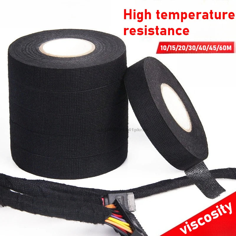 Electrical Tape Heat-resistant Harness Bundle Waterproof Insulation Auto Wiring Fabric Cloth Wrap Cable Organizer Adhesive Tapes Zpaxo