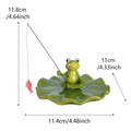 Pond Decor Waterproof Cute Realistic Frog Fishing Design Statue with Lily Pad Floating Pond Accessories for Garden Yard Patio Zpaxo A China Mainland