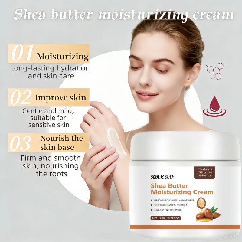 Shea Butter Ceramide Hyaluronic Acid Body Cream 72H Hydrating Gentle Body Lotion Travel Portable Daily Skincare Valentine Gift Zpaxo