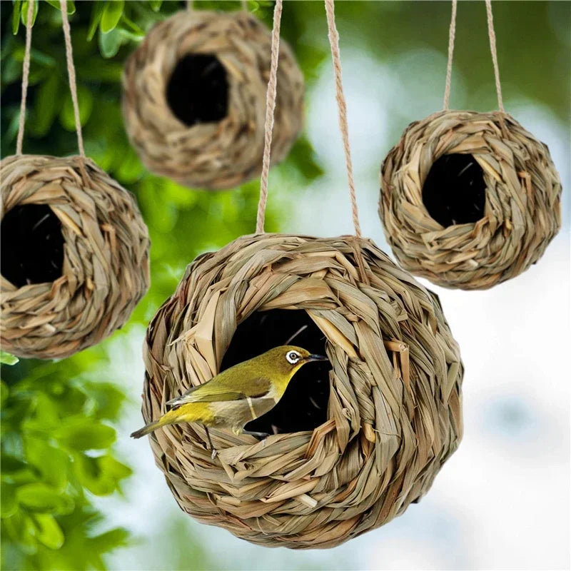 2024 Birds Nest Bird Cage Grass Egg House Outdoor Decorative Weaved