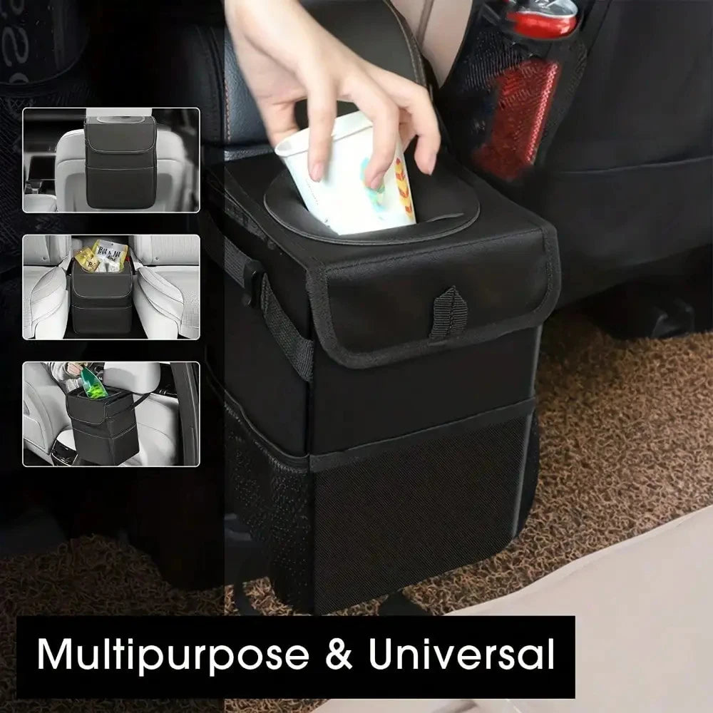 Car Trash Can Lid Leakproof Bin Garbage Collapsible Automotive Truck