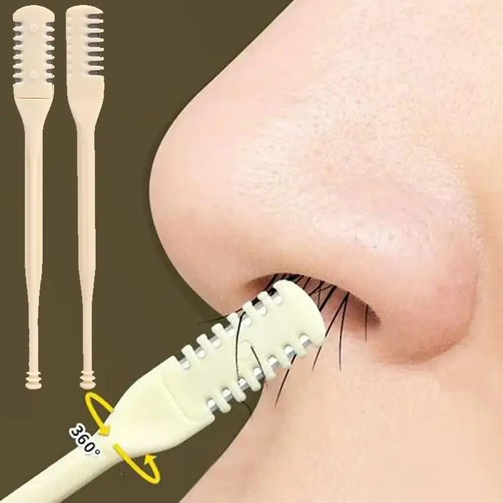5PCS/10PCS Double Sided Nose Hair Trimmer 360 Degree Portable Nostril Cleaning Trimmer Reusable Nose Hair Scraper Hair Removal Zpaxo