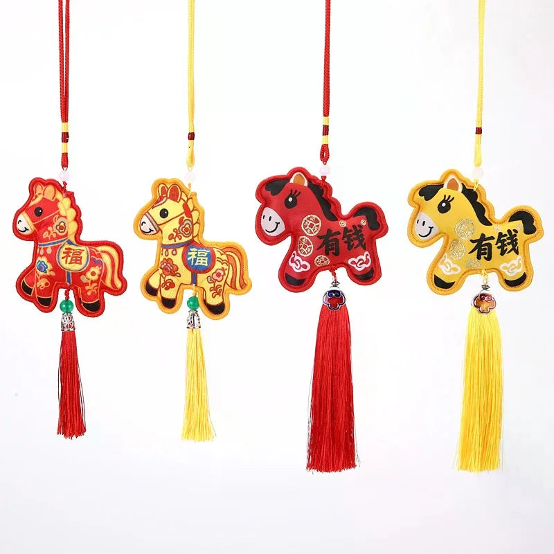 Chinese Zodiac Mascot Pendant Blessing Embroidery Lucky Fragrant Bag Zpaxo