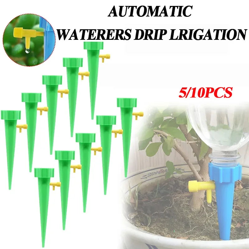 5/10pcs Automatic Drip Irrigation System Self Watering Adjustable for Flower Plants Greenhouse Garden Auto Water Dripper Device Zpaxo