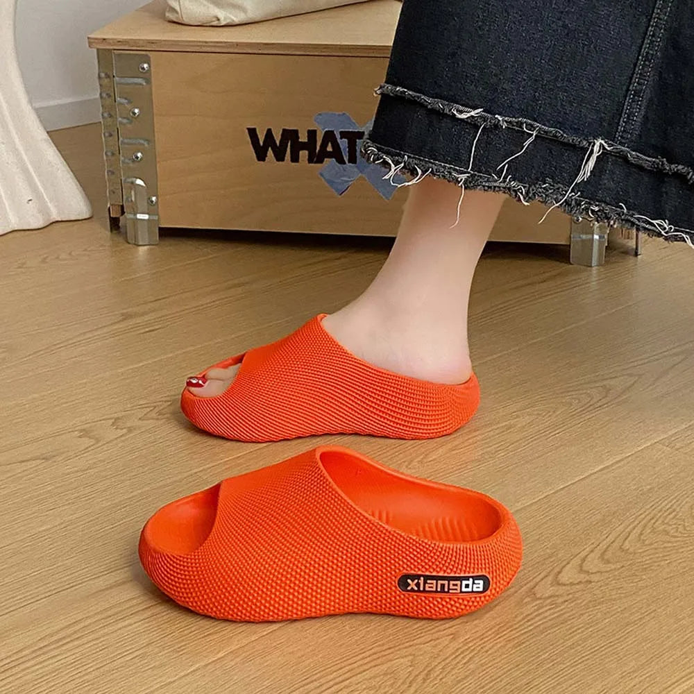 SHAJI Men Cloud Slides Summer Thick Sole Non Slip Flip Flops Fashion