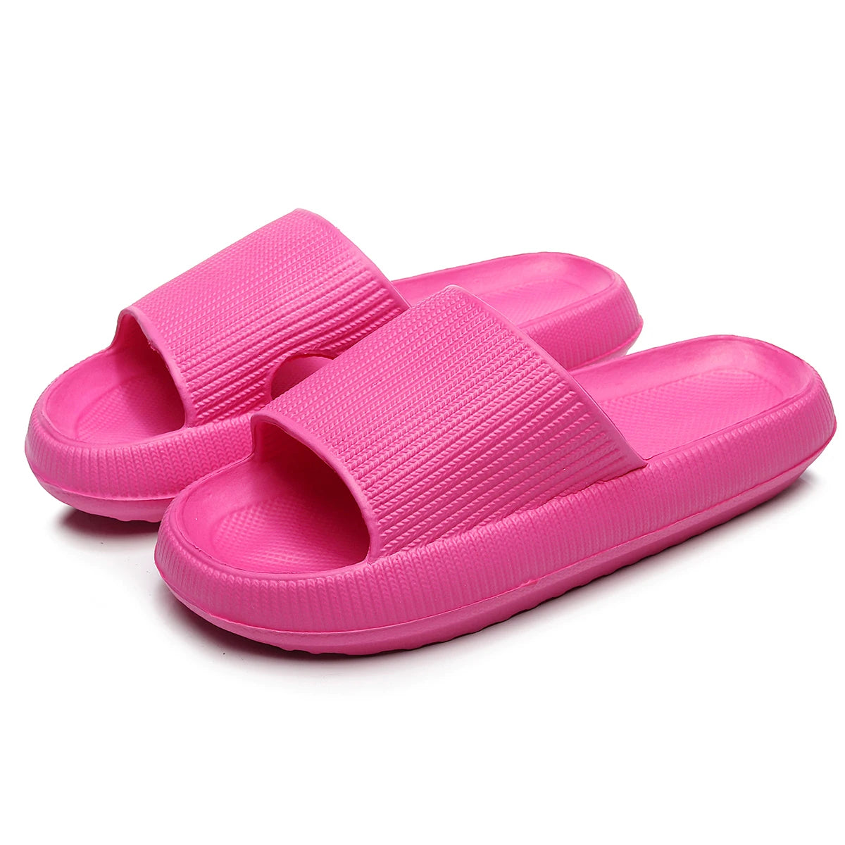 Women Thick Sole Home Slippers Heel Ladies Platform Flat Shoes Zpaxo Rose pink 38-39