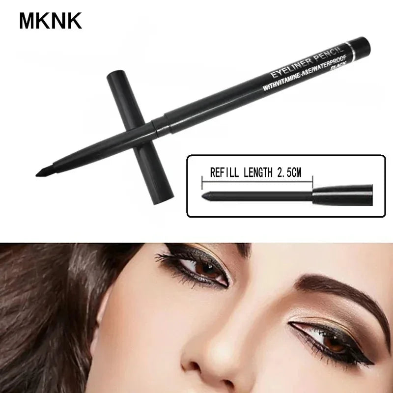 3Pcs Waterproof & Sweat-Proof Black Eyeliner Pencil Combined Lasting Smudge-Proof Bold Eye Makeup Easy Glide Formula for Perfe Zpaxo