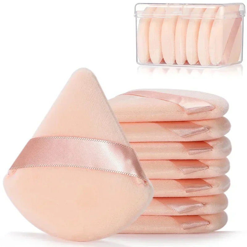 2 Triangle Powder Puff Loose Liquid Cosmetic Soft Plush Makeup