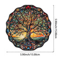 Tree Life Wall Art Decor Sun Hanging Sign Round Indoor Outdoor Window