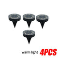 LED Outdoor Solar Power Ground Light IP68 Waterproof Lighting Control Zpaxo Warm Light-4 PCS
