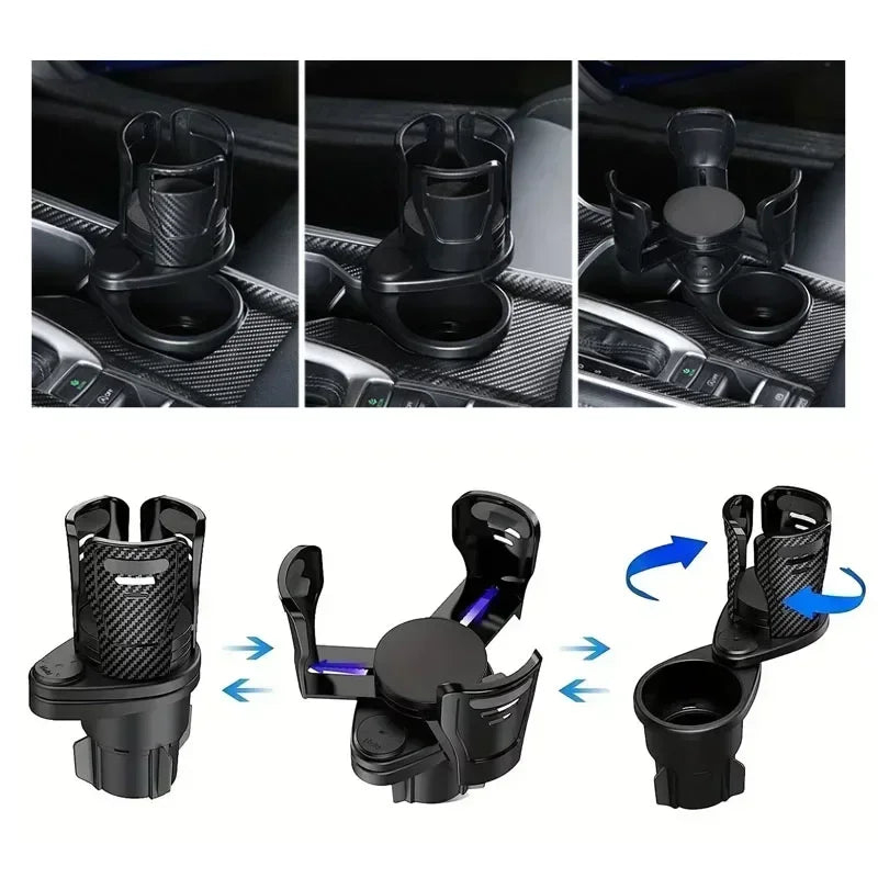 New Car Cup Holder Multifunction Adjustable Dual Cup Holder Expander Adapter Car Cup Mount Mobile Phone Holder Zpaxo