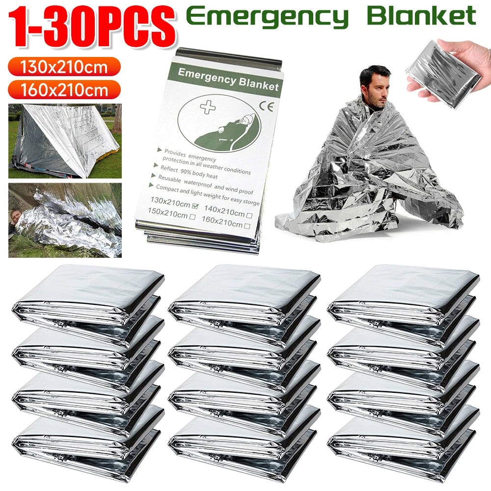 Emergency Blanket Outdoor Survive First Aid Hiking Rescue Windproof