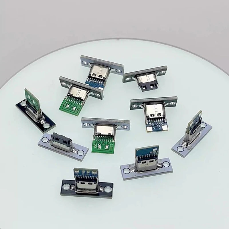 USB 3 1 C Socket Screw Fixing Plate Type-c Jack 2Pin 4Pin 5Pin 6Pin Zpaxo
