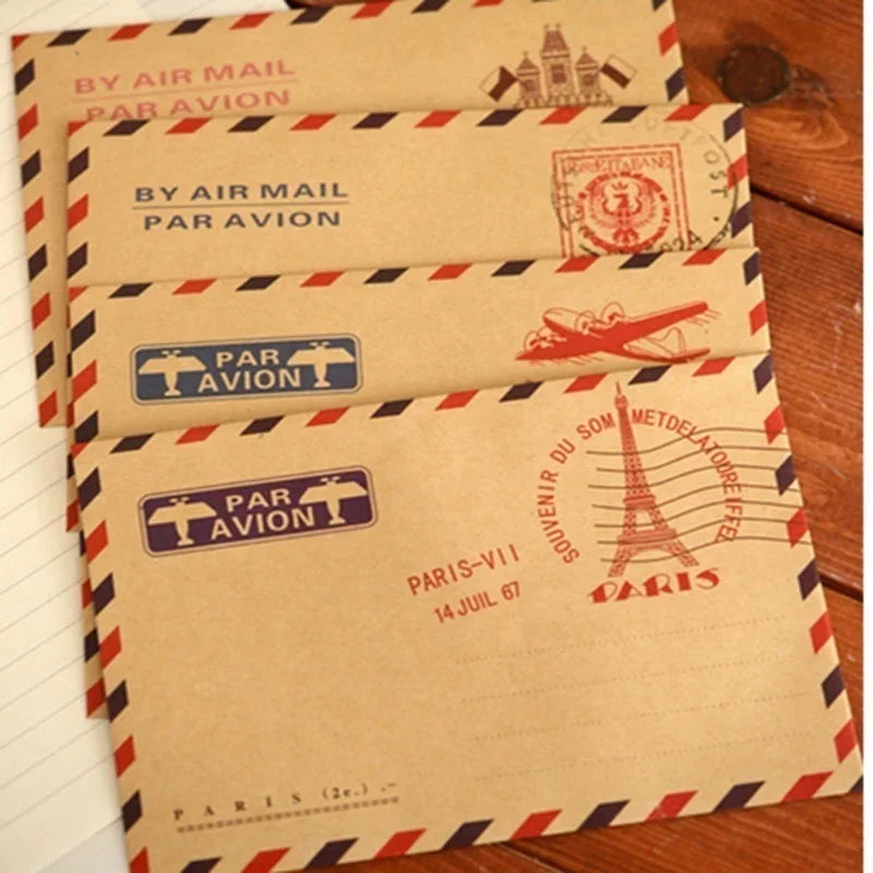 10pcs 9.7*7.5cm Retro Popular Envelope Postcard Letter Durable Kraft Stationery Storage Paper School Supplies Zpaxo random