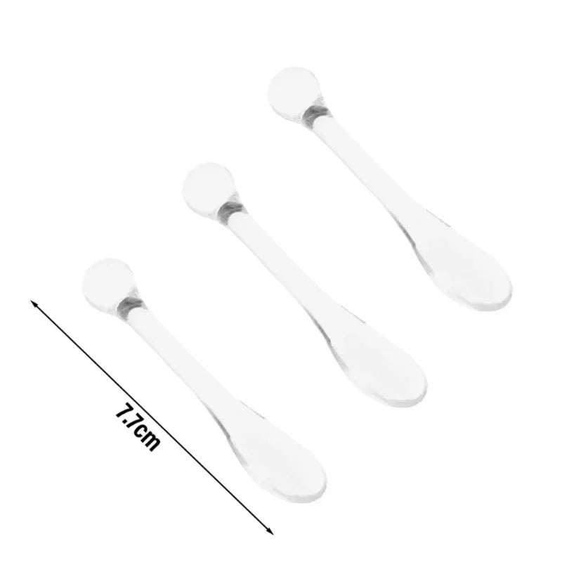 1 Acrylic Cosmetic Spatulas Scoop Face Cream Mask Spoon Eye Massage Zpaxo Clear 3Pc