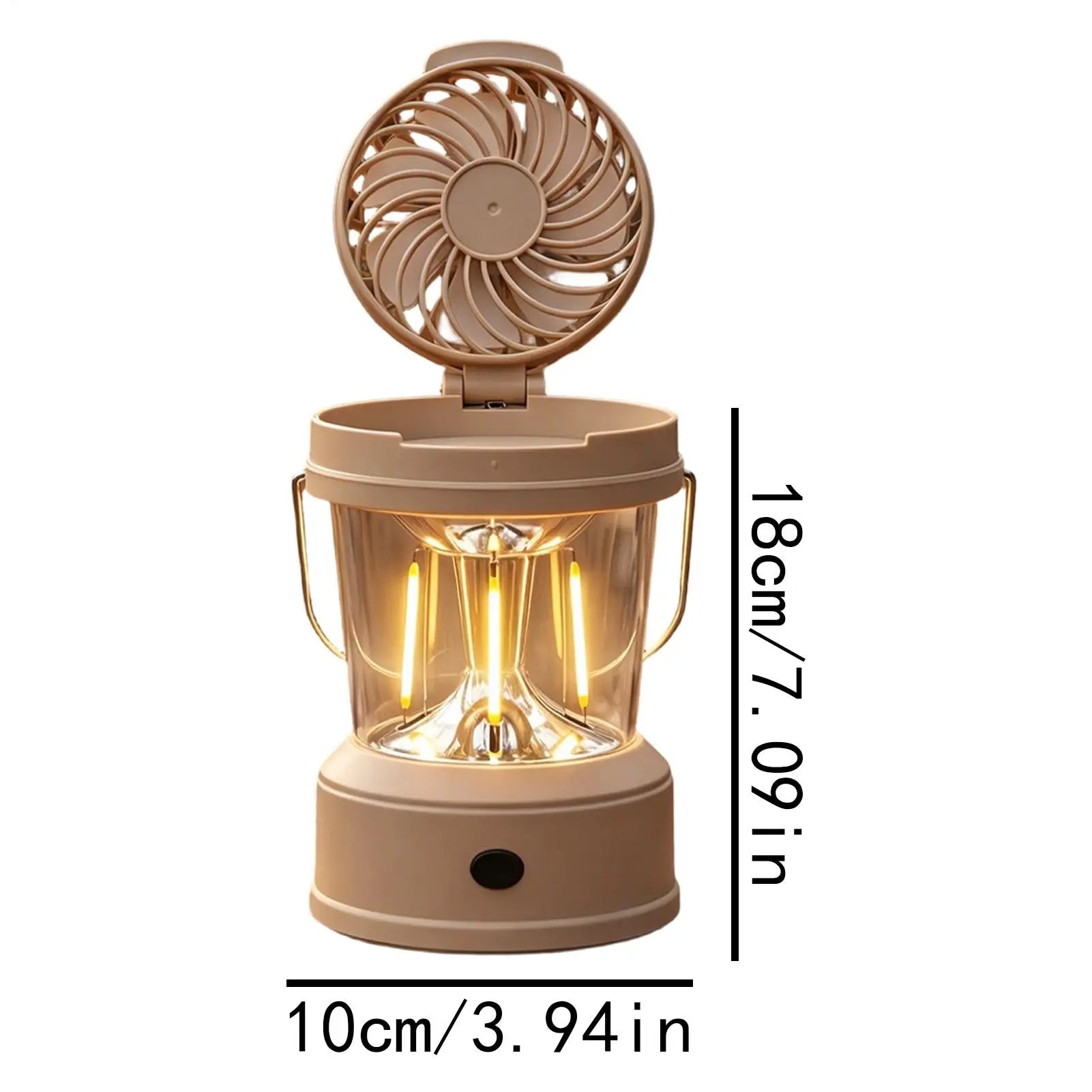 Camping Lantern Fan 2-in-1 Foldable Portable Brightness Electric Camp