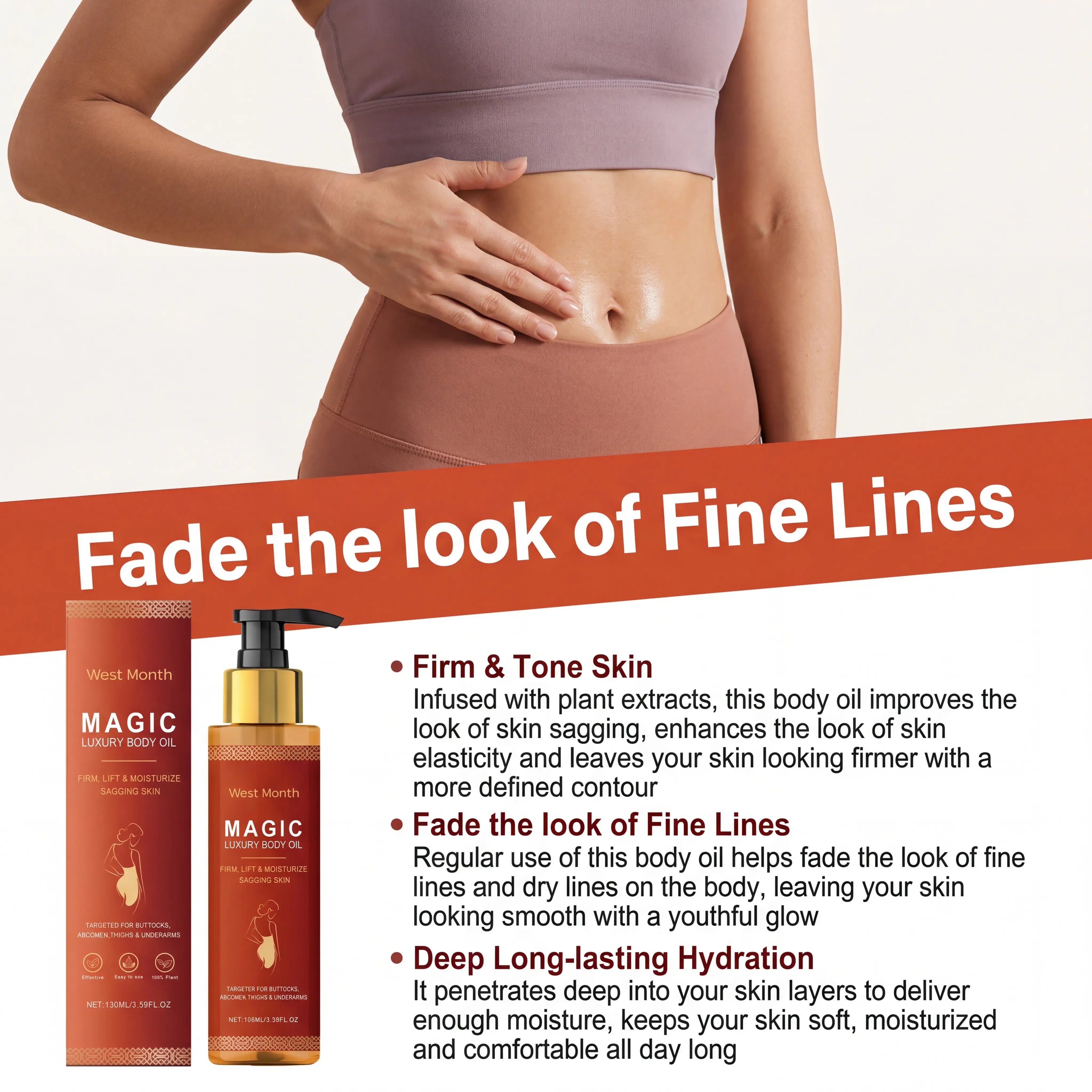1/2/3/4/5/6 Pcs Collagen Body Oil Deep Hydration Lock Dry Skin Remedy Moisturizing Without Greasiness Gentle Nourishing Skin Oil Zpaxo