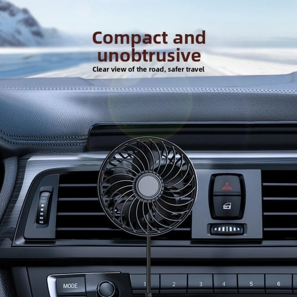 360 Degree Car Air Outlet Fan Adjustable Speeds Comfort Circulation Zpaxo