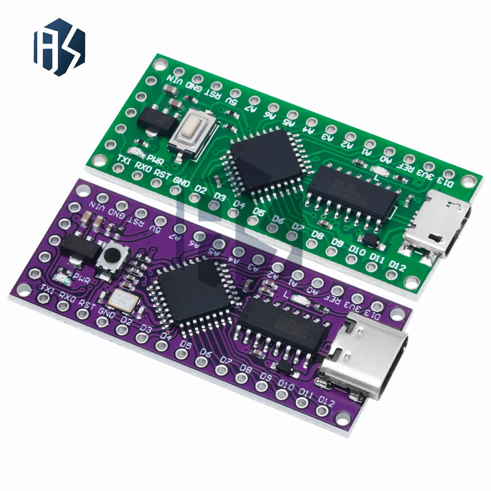 LGT8F328P-LQFP32 MiniEVB Development Board with Type-C and Micro USB - Compatible with ATMEGA328 Nano V3.0, CH9340C, HT42B534-1 Zpaxo
