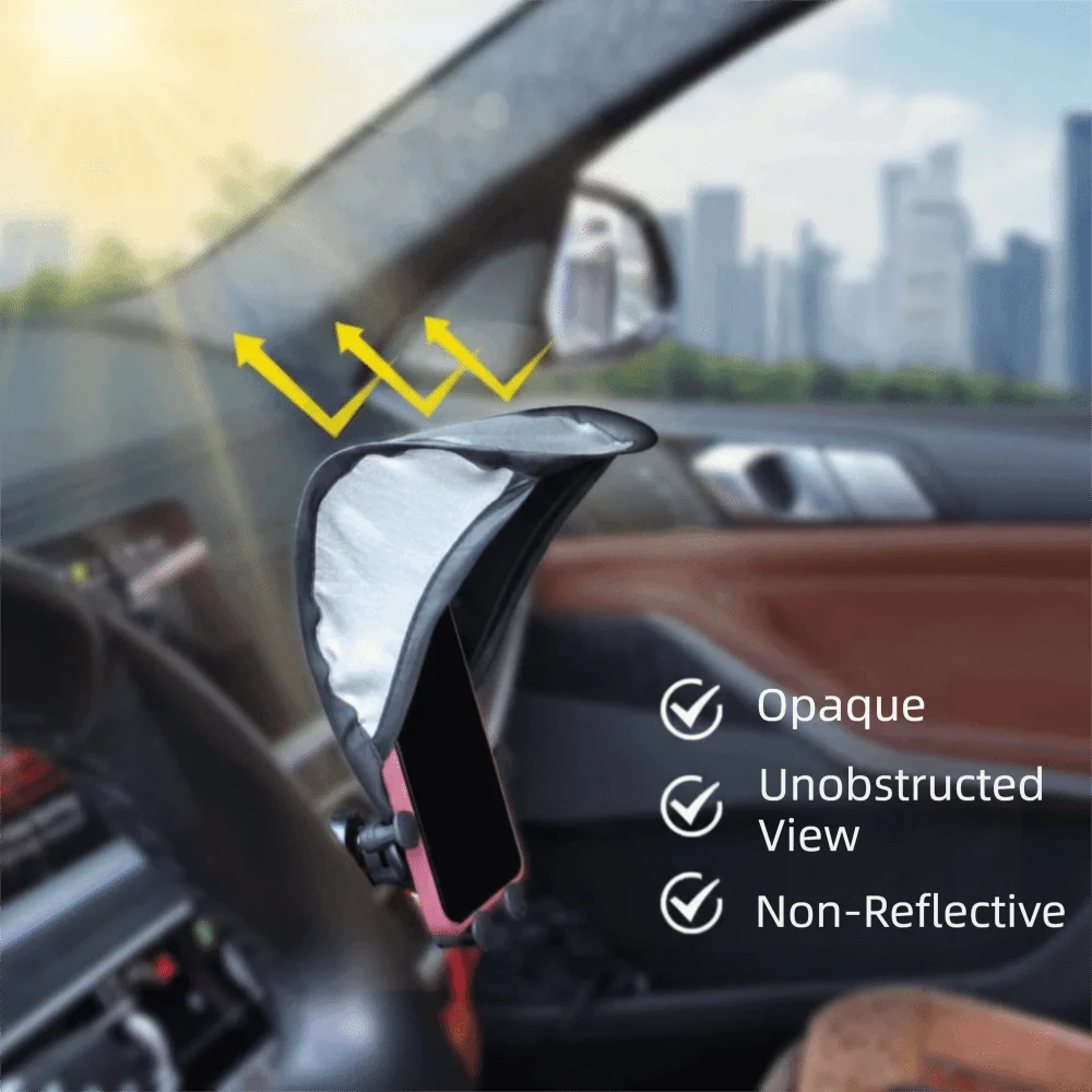 Compact Car Mobile Phone Sunshade Adjustable Angle All-weather Zpaxo