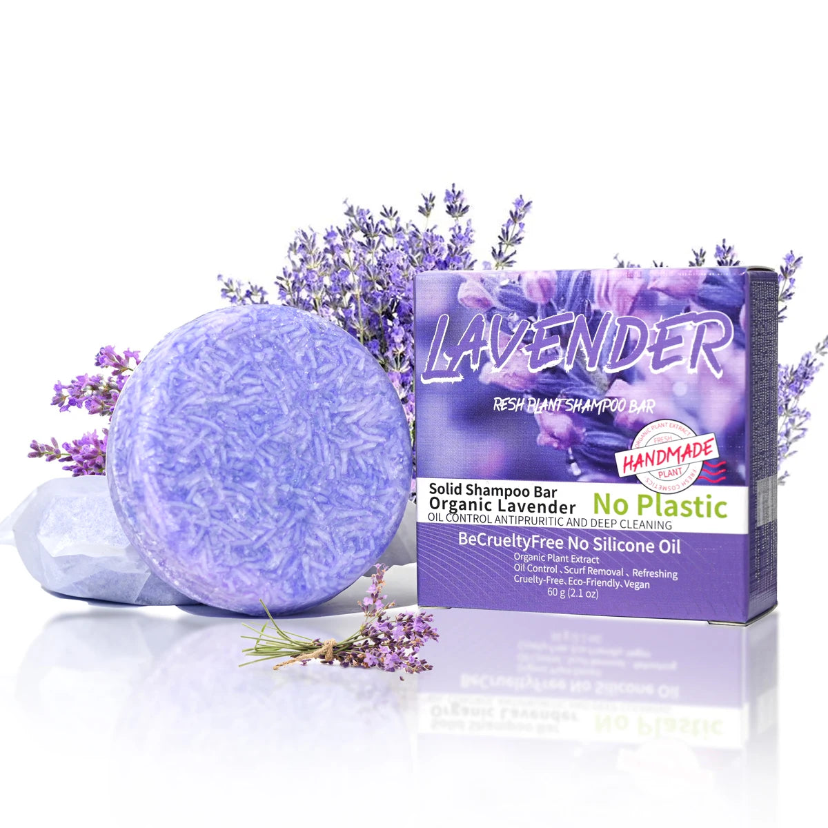 Provence Lavender Solid Shampoo Bar & Cleansing Soap – Handmade Solid Shampoo Bar Zpaxo