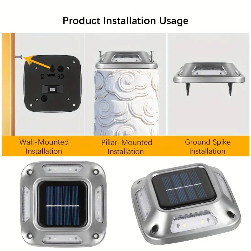 8 LEDs Solar Light Warm White IP65 Waterproof Outdoor Lamp Dusk Dawn Zpaxo