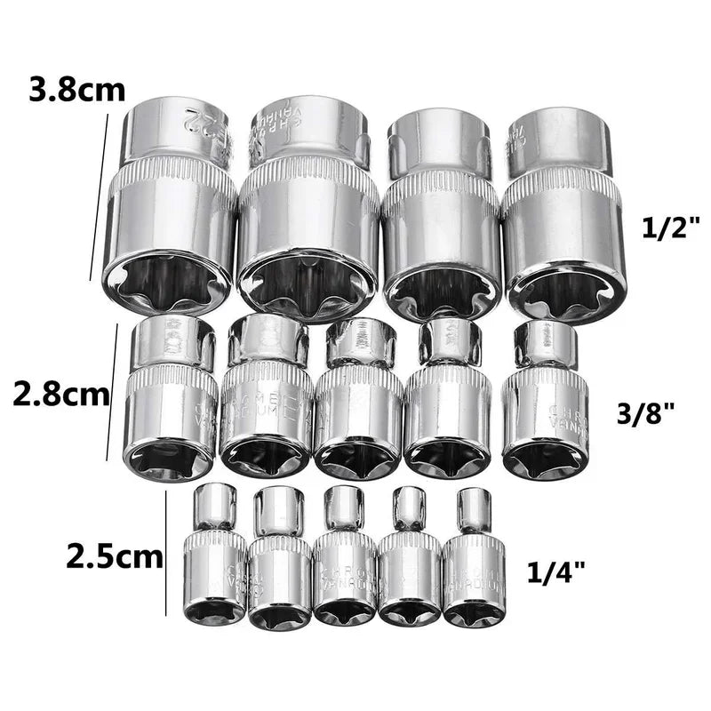 4 5 Female Torx Bit Star-shaped Socket 1 3 8 Drive E4 E24 Car Repair