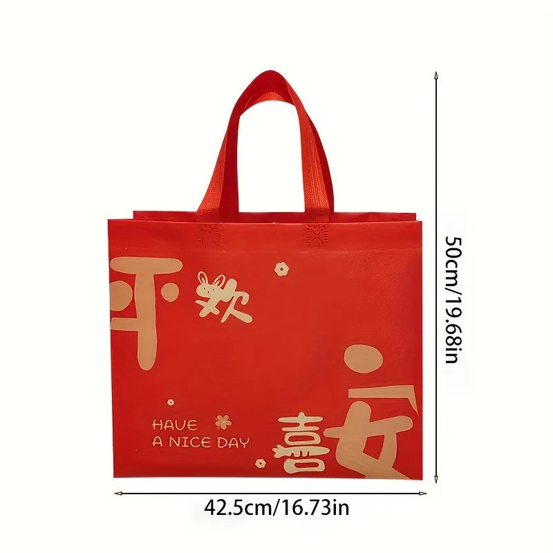 2026 Peace Bag Festive Wedding Non-woven Handbag Spring Festival