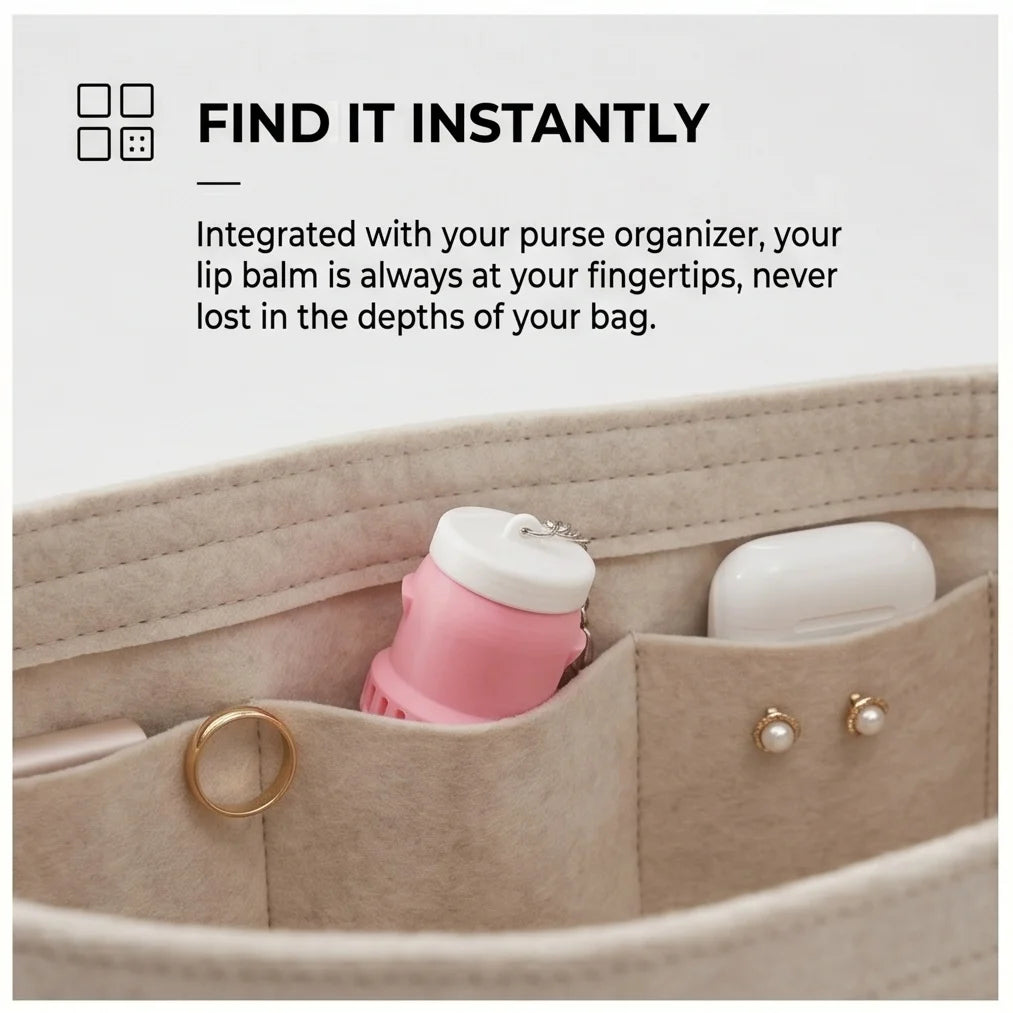 Mini Lip Balm Holder Keychain Bag Portable Lipstick Storage Case