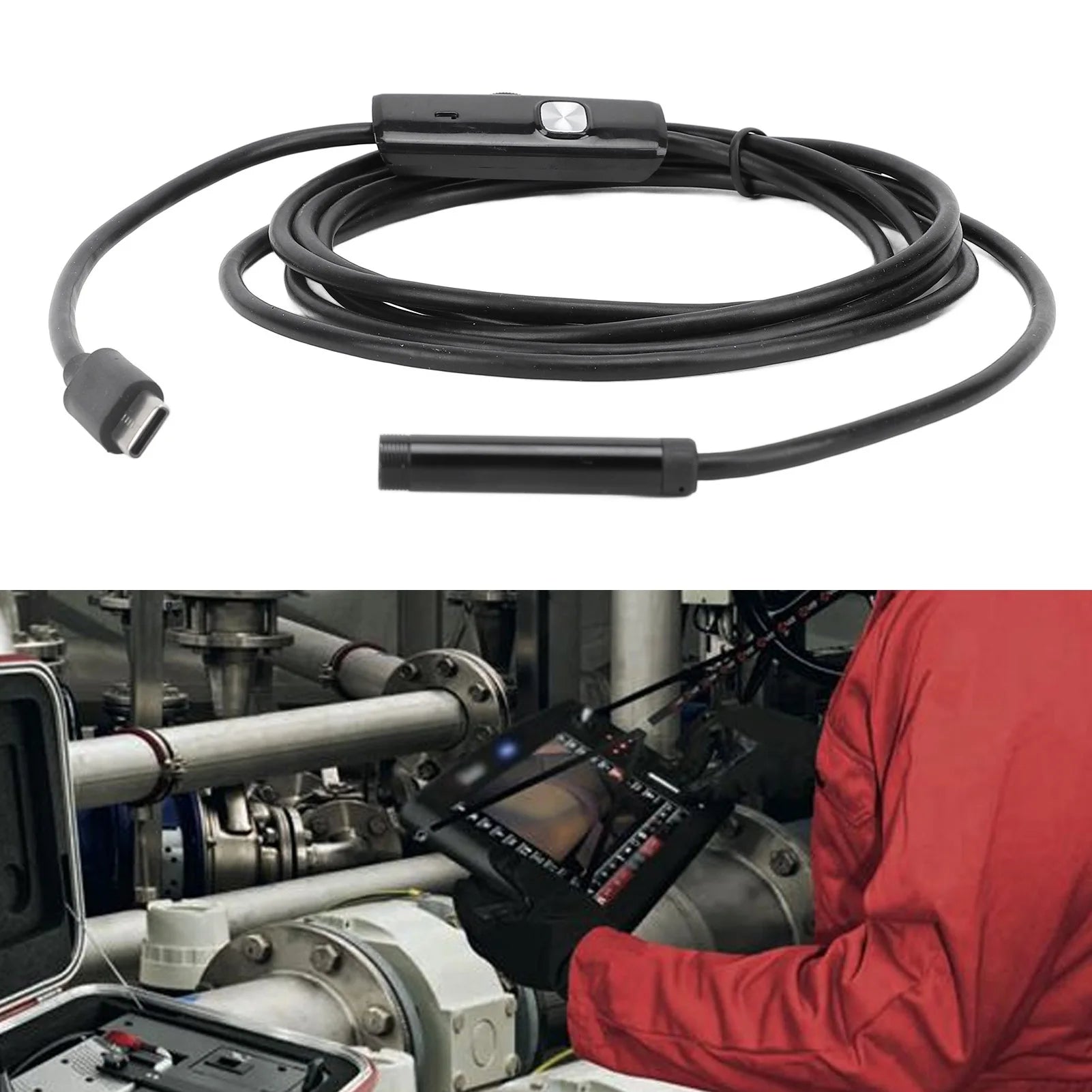Industrial Borescope Camera Flexible 2MP Diameter 2m Cable C USB