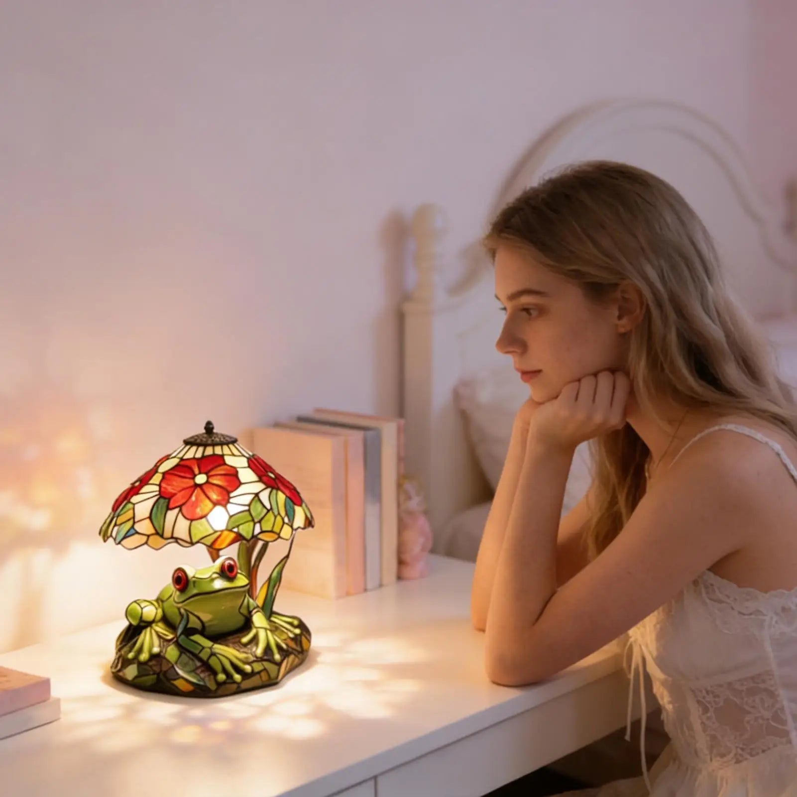 Table Lamp Frog LED Reading Light Frog Table Lamp for Nightstand Kitchen Dining Room Office Desk Counter NurseryHome Bedroom Zpaxo