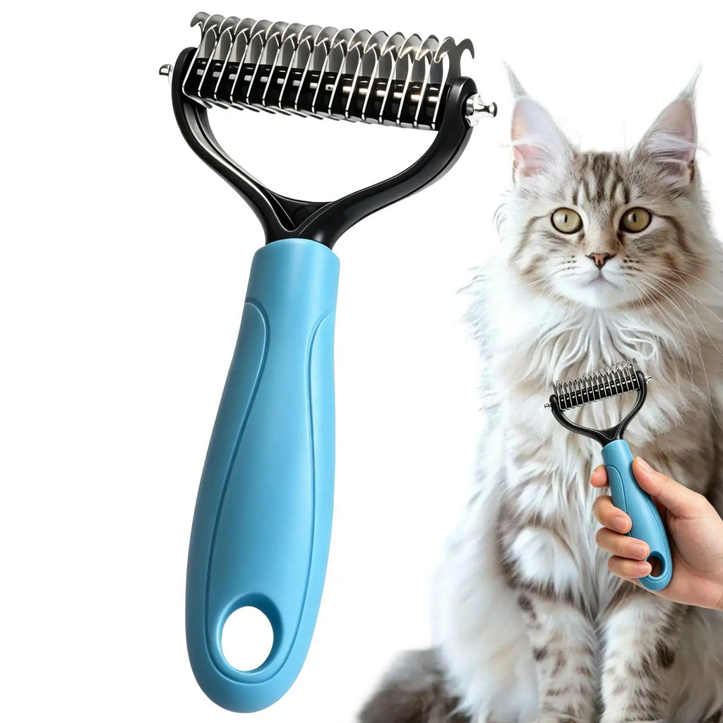 Pet Deshedding Brush – Dog & Cat Dematting Grooming Rake Pet Grooming Brush Zpaxo