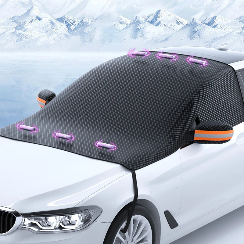 Magnetic Car Snow Cover Car Front Windscreen Cover Exterior Sunshade Snow Protection Snow Shield Half-Cover Windshield Cover Zpaxo