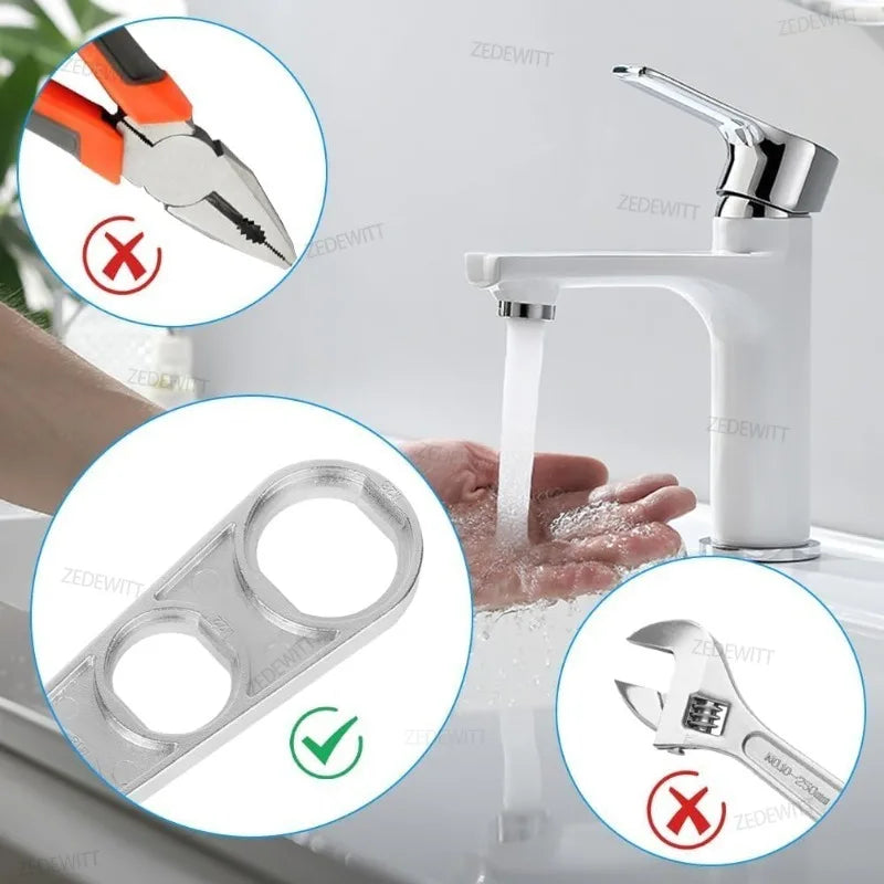 2-in-1 Faucet Aerator Wrench & Bubbler Tool for Plumbing