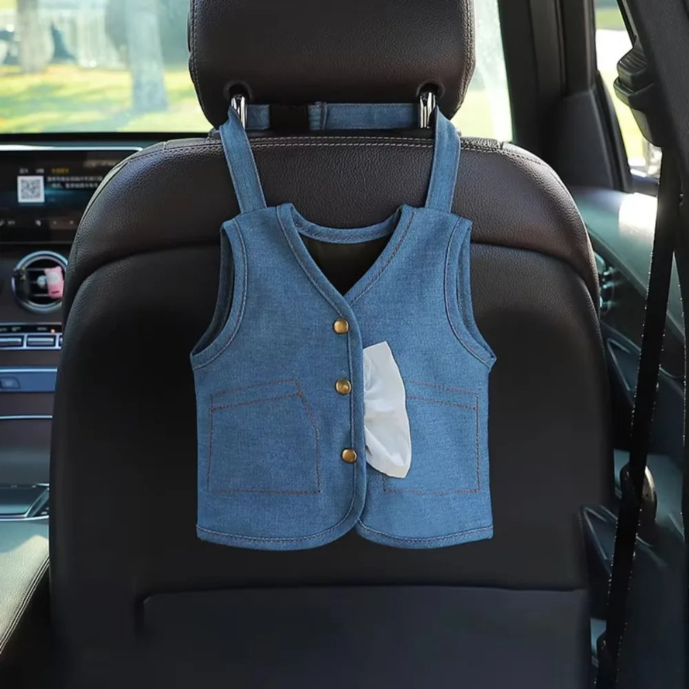1 Design Jeans Shape Car Tissue Box Creative Denim Overalls Storage Zpaxo Style 3