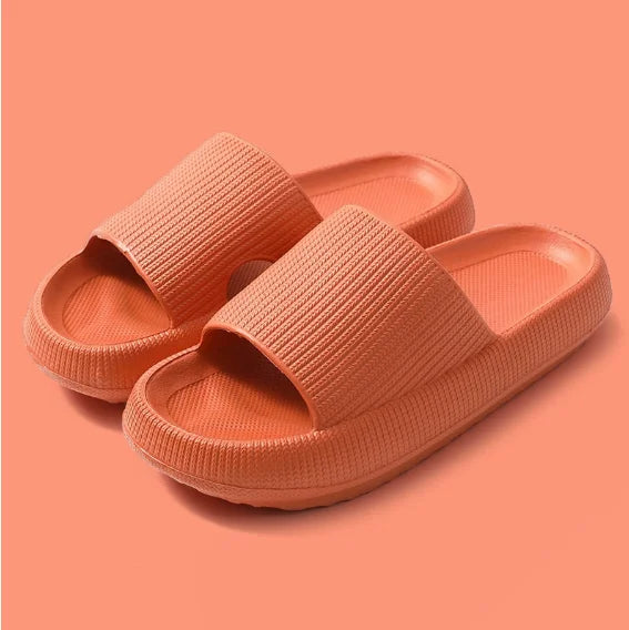 Women Thick Slippers Indoor Home Eva Soft Sole Pillow Slides Sandals Zpaxo Orange 44-45