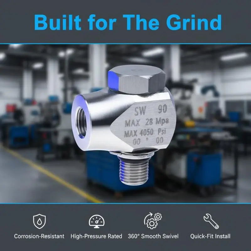 360° Swivel Connector – 304 Stainless Steel Pressure Washer Fitting