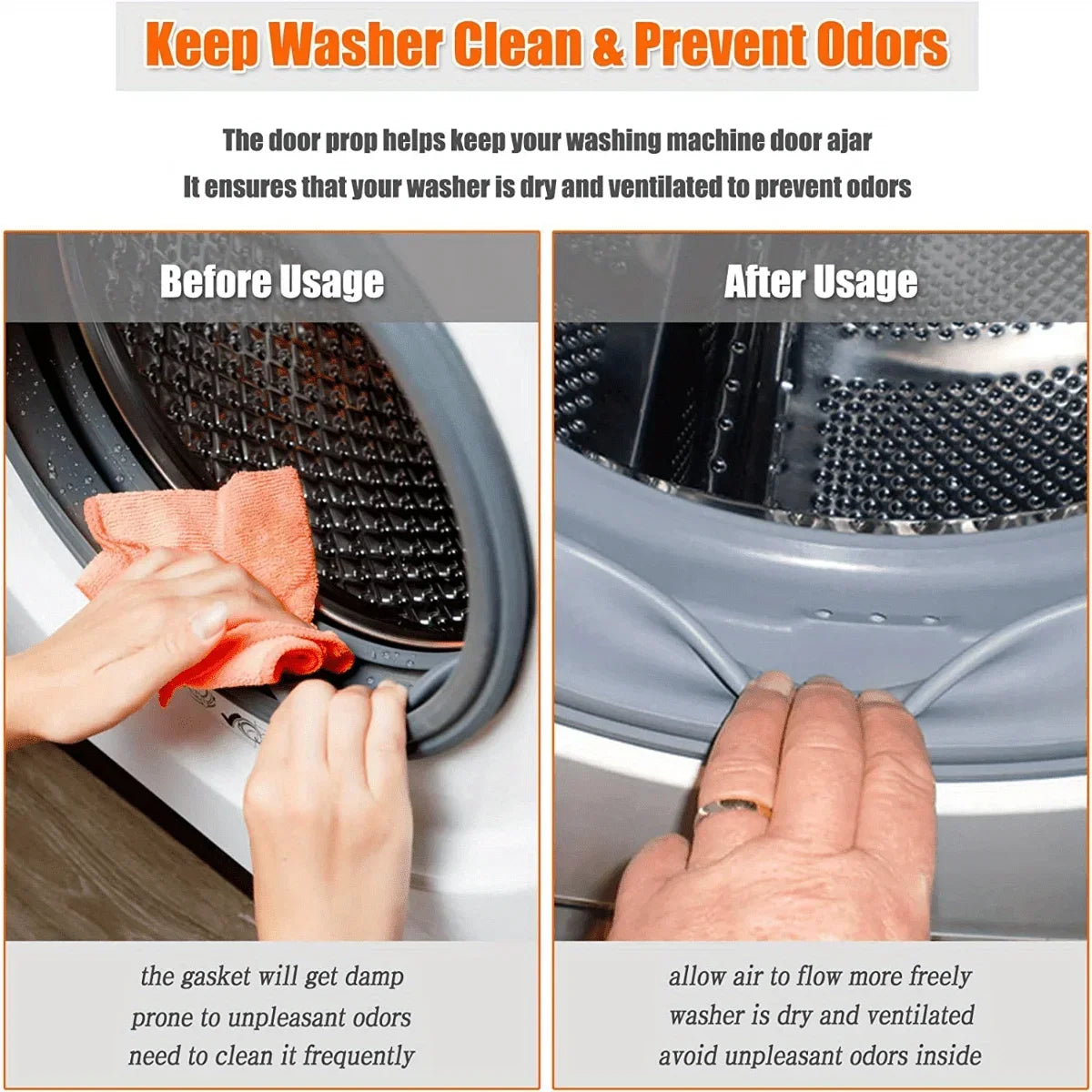 Magnetic Washer Door Prop Stabilizer 2-Pack – Front Load Washer Washer Door Prop Zpaxo