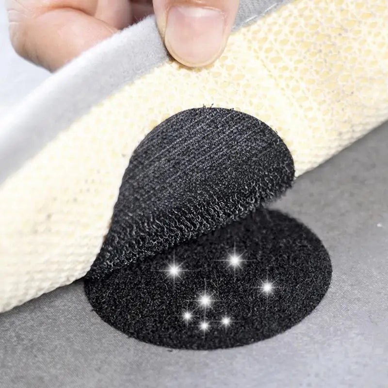 Hook Loop Fasteners Double Sided Sticky Round Tape Securing Sofa