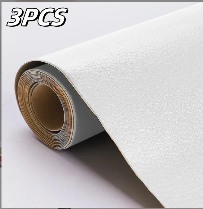 25x60CM Self Adhesive PU Leather Repair Patch Patches Furniture Car Zpaxo White-3PCS 25x30cm