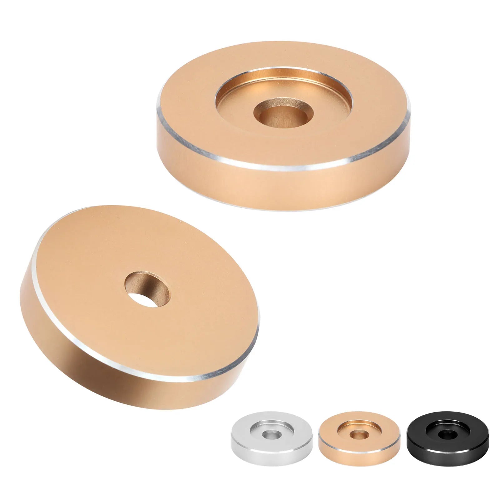 45 RPM Record Aluminum Turntable Adapter Large Hole Conversion Sheet Vinyl Black Clamp Adapter for Most Big Hole Records Zpaxo