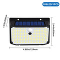 LED Solar Powered Light IP65 Waterproof Motion Sensor Super Bright Outdoor Wall Lamp Garden Patio Yard Fence Porch Balcony Zpaxo 208 LEDS