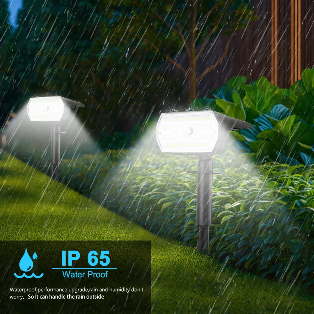 Solar Spot Lights Outdoor Motion Sensor 56/60LEDS Solar Landscape Spotlights 3 Modes Waterproof Wall Lamp Yard Driveway Walkway Zpaxo