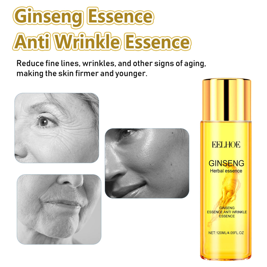 EELHOE Ginseng Anti Wrinkle Serum Polypeptide Anti-Ageing Essential Oil Tighten Moisturizing Smooth Skin Reduce Fine Lines Zpaxo