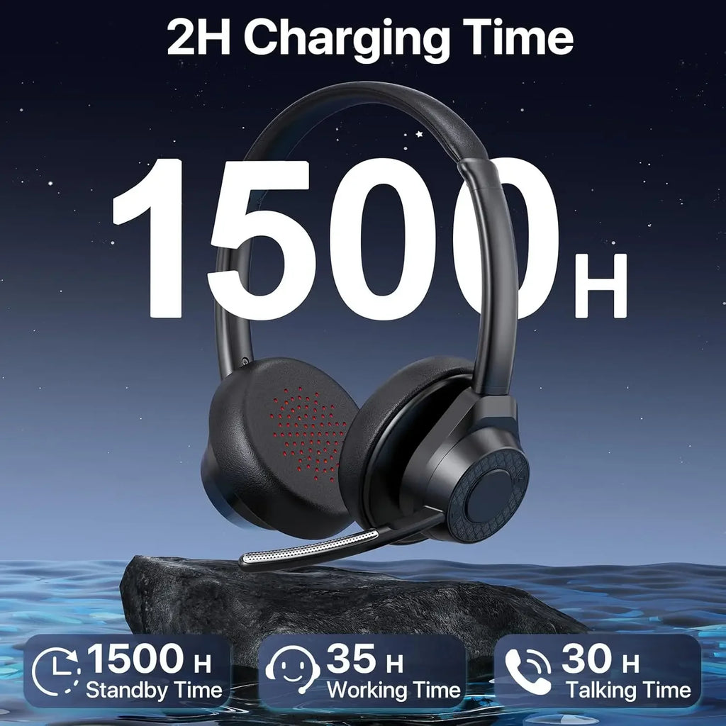 Bluetooth Headset Wireless V5 4 Headphones Microphone Noise Canceling